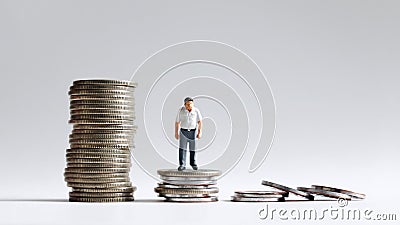Concept of increase in basic cost of living in old age. Stock Photo